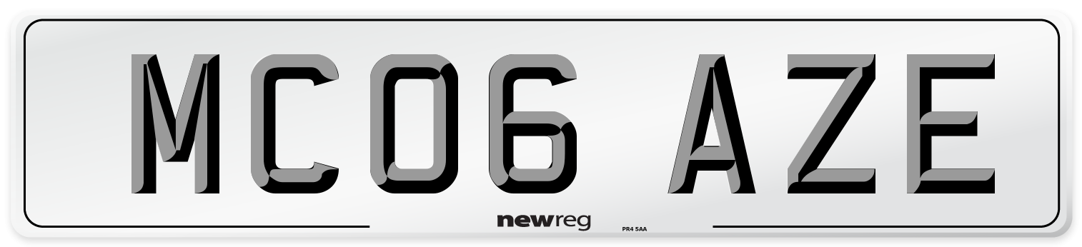 MC06 AZE Number Plate from New Reg